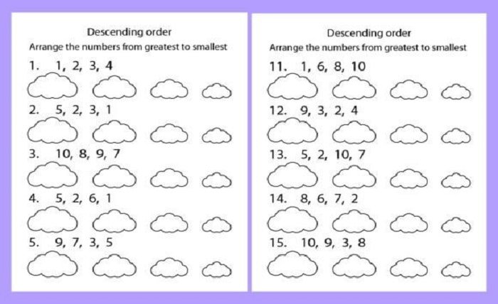 Ascending and Descending Order Worksheets