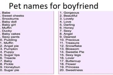 pet names for boyfriend